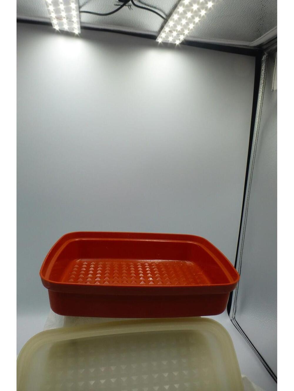 Tupperware Bacon Keeper Vintage 10 Inch X 6.5 Inch Burnt Orange B6